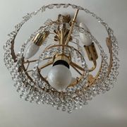Cascade chandelier in bronze and crystal pendants