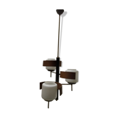 Opaline teck and brass hanging