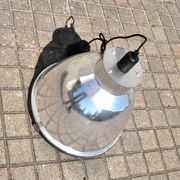 Industrial Workshop Pendant Lamp in Vintage Metal and Glass