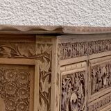 Carved solid Padouk chest of drawers 1950