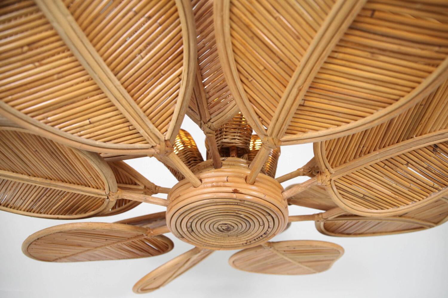 Rattan "leaf" chandelier