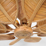 Rattan "leaf" chandelier