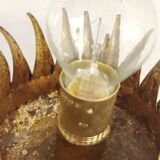 Wrought iron and gold leaf wall light. Spain, 1950s.