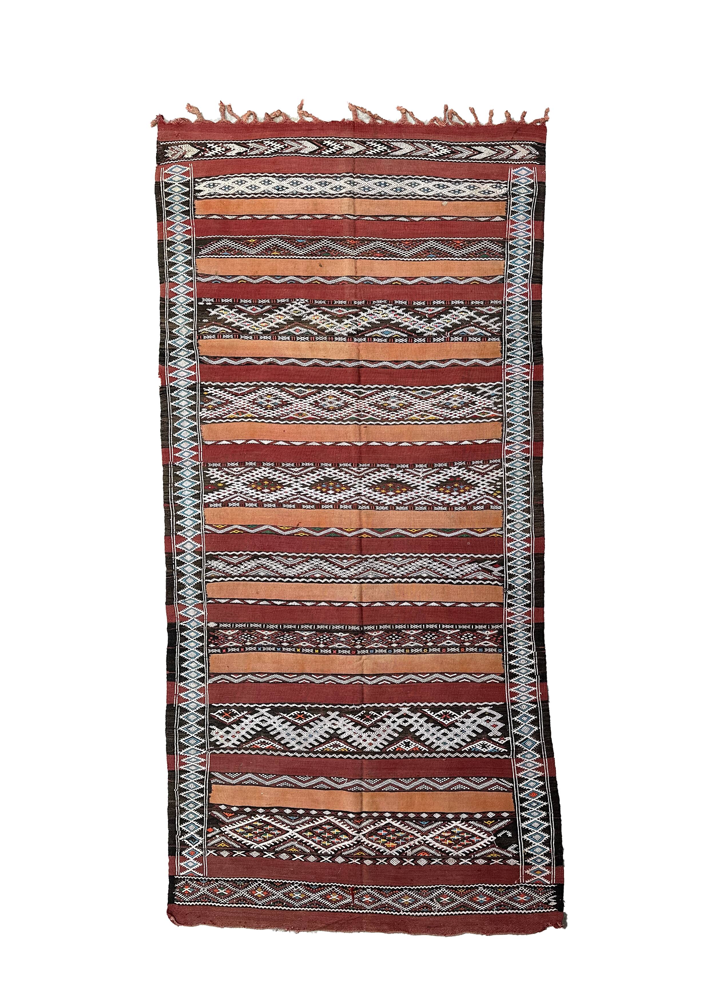 Moroccan kilim zayan rug - 312 x 153 cm.