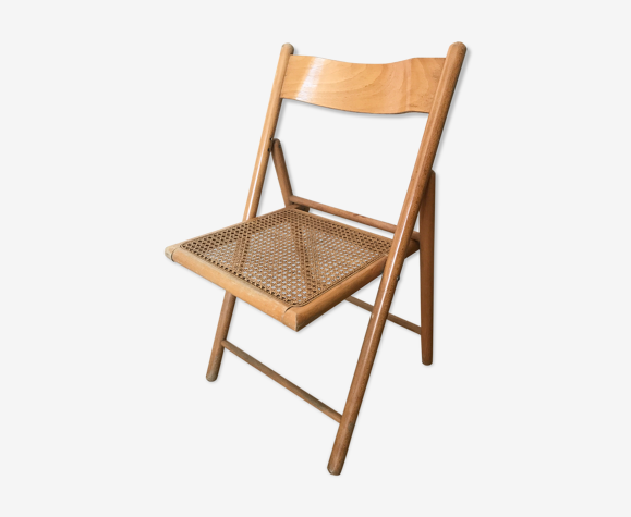 Chaise pliante cannée