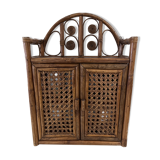 Vintage rattan wall shelf