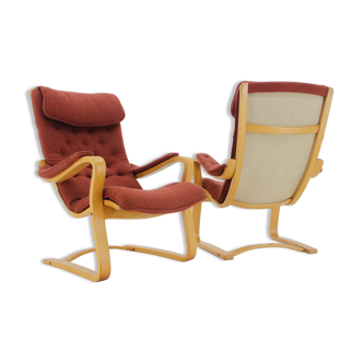 1970s Gustav Axel Berg Pair of 'Peter' Easy Chairs by Bröderna Andersson,Sweden