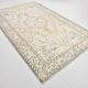 6x10 Large Cream & Black Oriental Vintage Rug, 192x307Cm