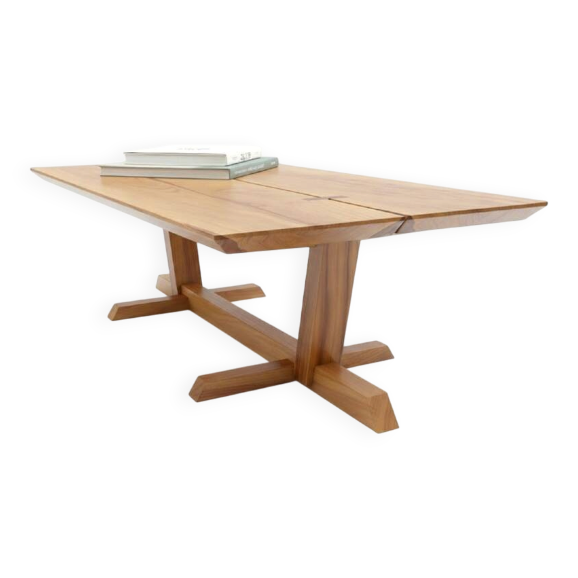 Table basse en noyer massif "Wharton" style G. Nakashima