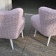 Mid-Century pink armchair in fabric (faux fur) with a solid beech structure, 1960s.