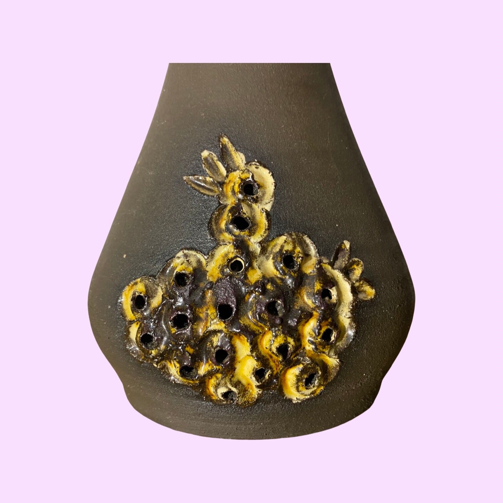 Handmade Vintage Ceramic Table Lamp - Handmade by Margot in Denmark, Mid Century Ceramic Pottery