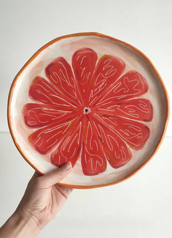 Plat pamplemousse rose 30 cm