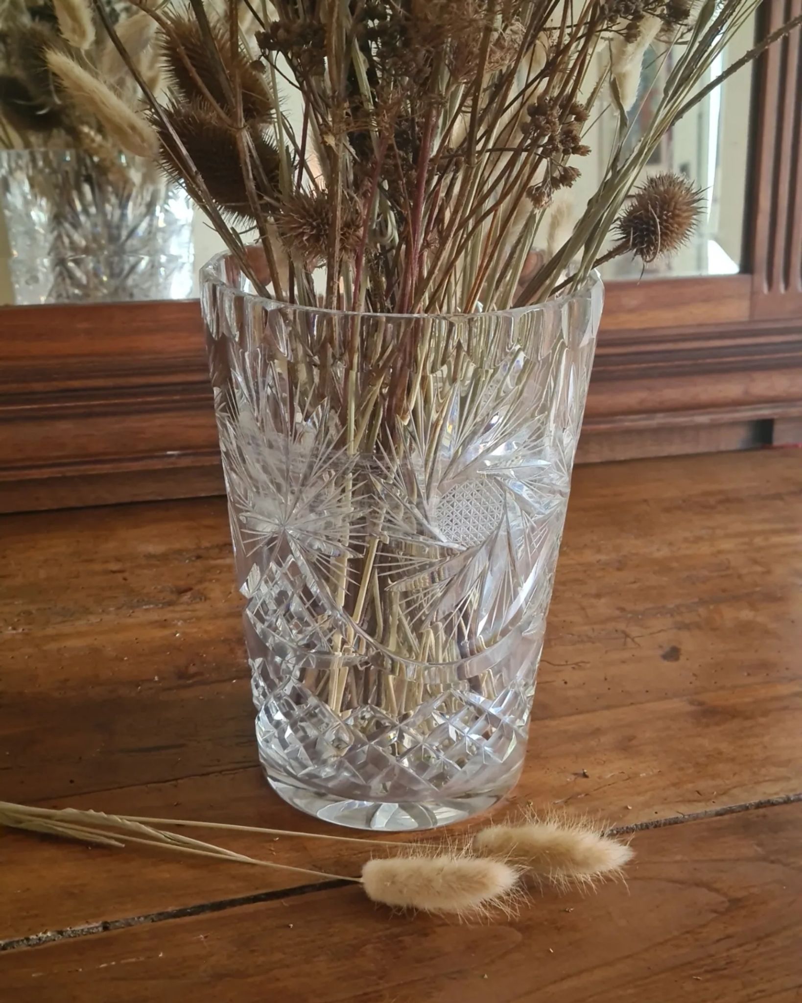 Vase en cristal taillé style Saint-Louis