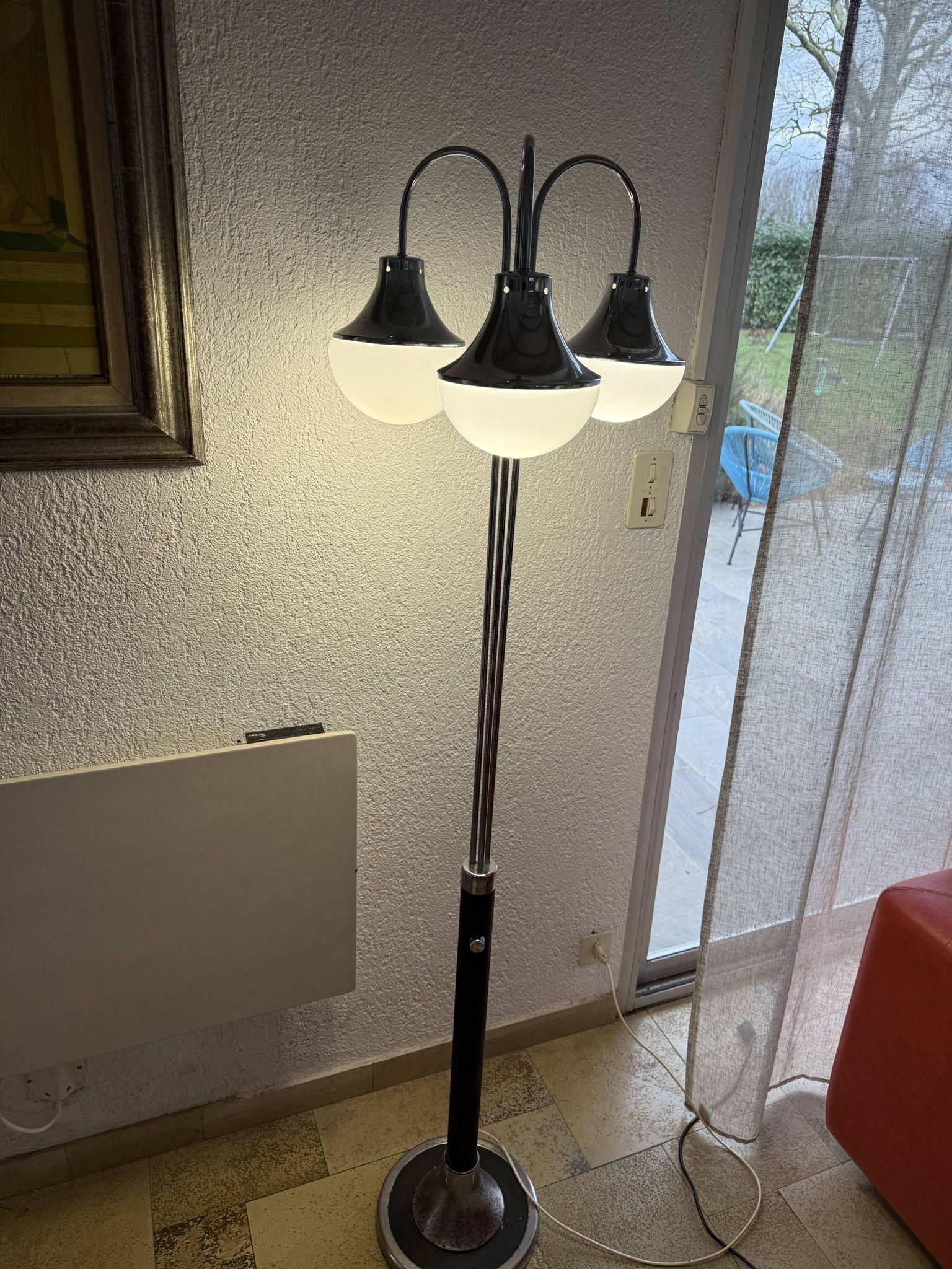 Vintage Italian three-light floor lamp