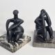 Paire de sculptures Hamangia, les Penseurs de Cernavoda, 12 cm