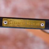 Burgundy leather armchair metal style indus contemporary design