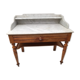 Coiffeuse table de toilette marbre style Henri II années 1900