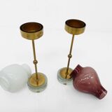 Pair of Scandinavian tealight holders Gunnar Ander for Ystad Metall, Sweden 1950