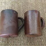 2 stoneware mugs
