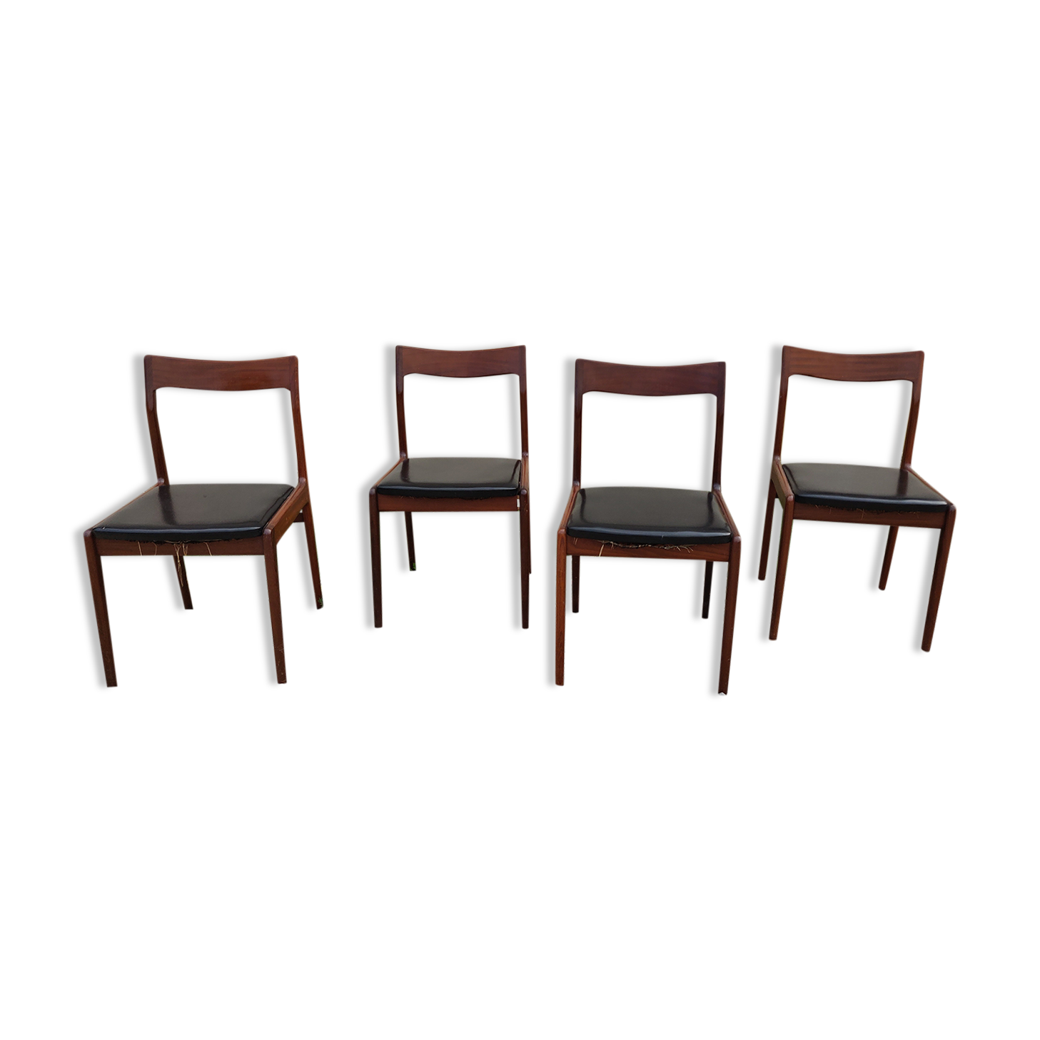 Set of 4 teak chairs scandinave style 60s