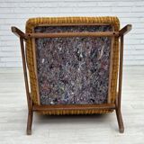 1960s, Danish armchair, furniture wool fabric, teak wood, oak wood.