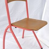 chair tubular structure wooden seat and back