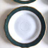 Set of 6 plates 19th green and gold edge