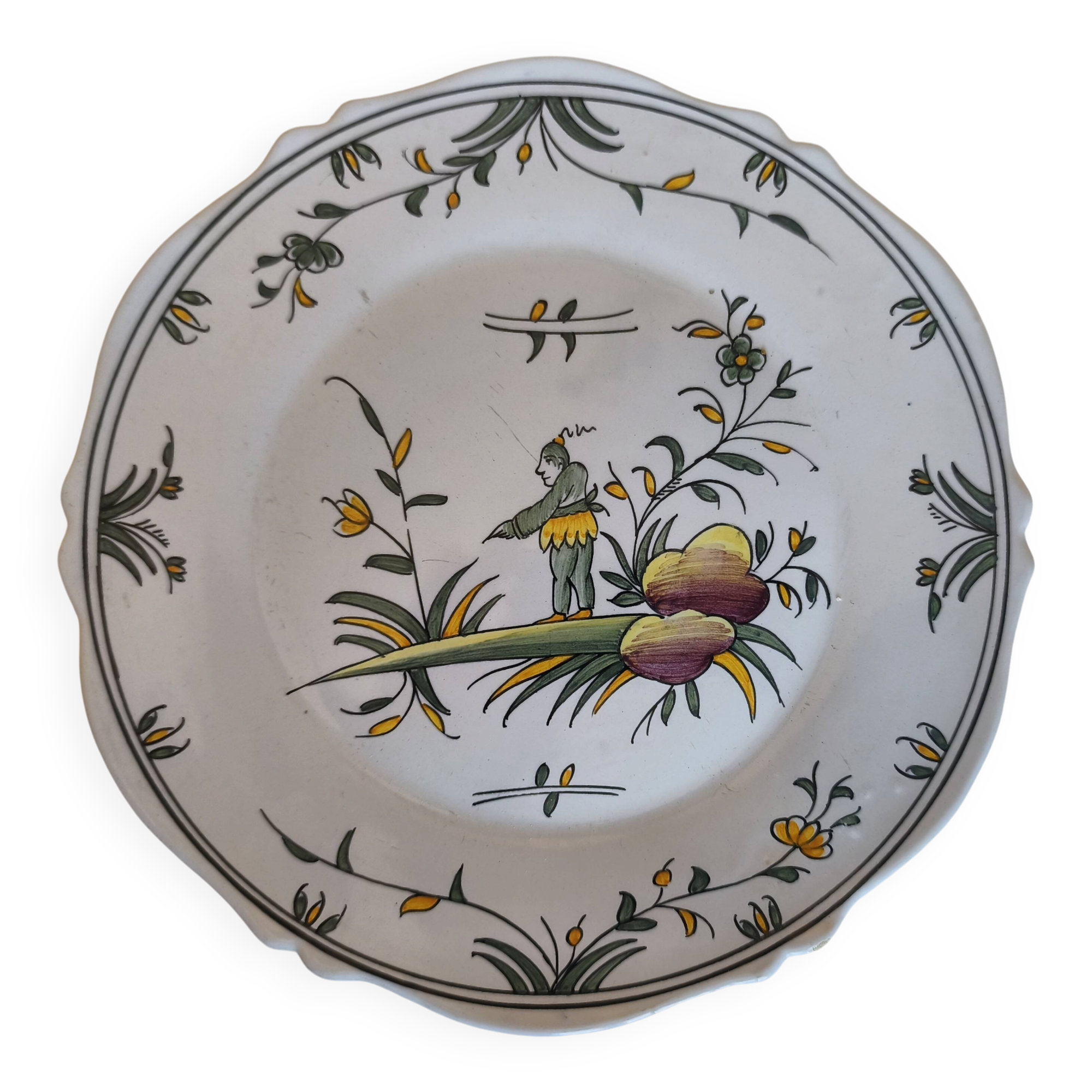 Decorative plate jester signed Emile Tessier