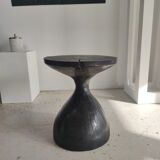 Sofa end in solid wood monoxyl organic shape black color