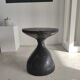 Sofa end in solid wood monoxyl organic shape black color