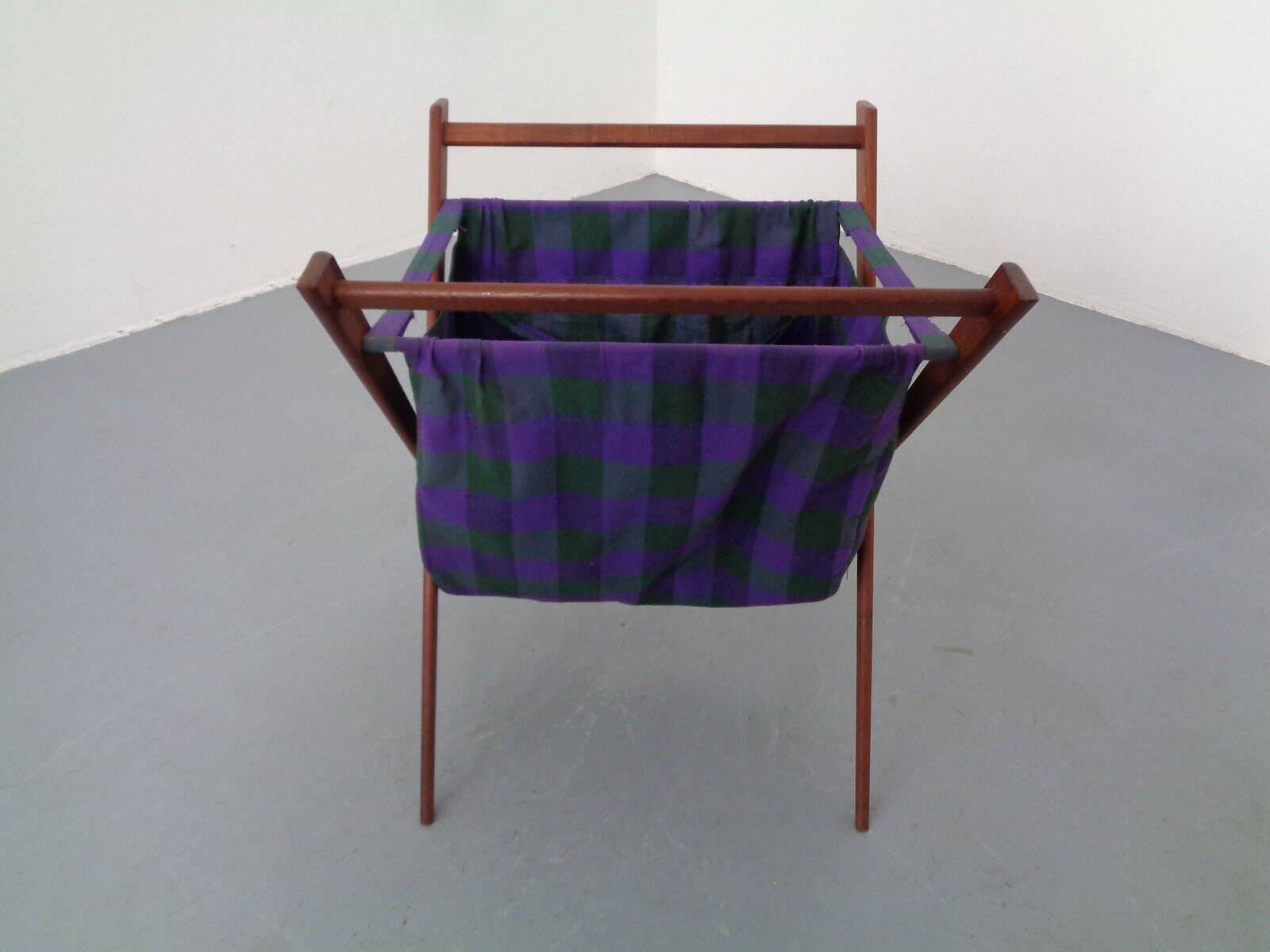 Danish Foldable Teak Magazine Rack, 1960s