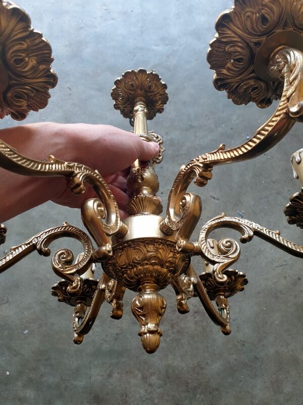 Louis XV-style bronze chandelier - Rococo - 6 branches