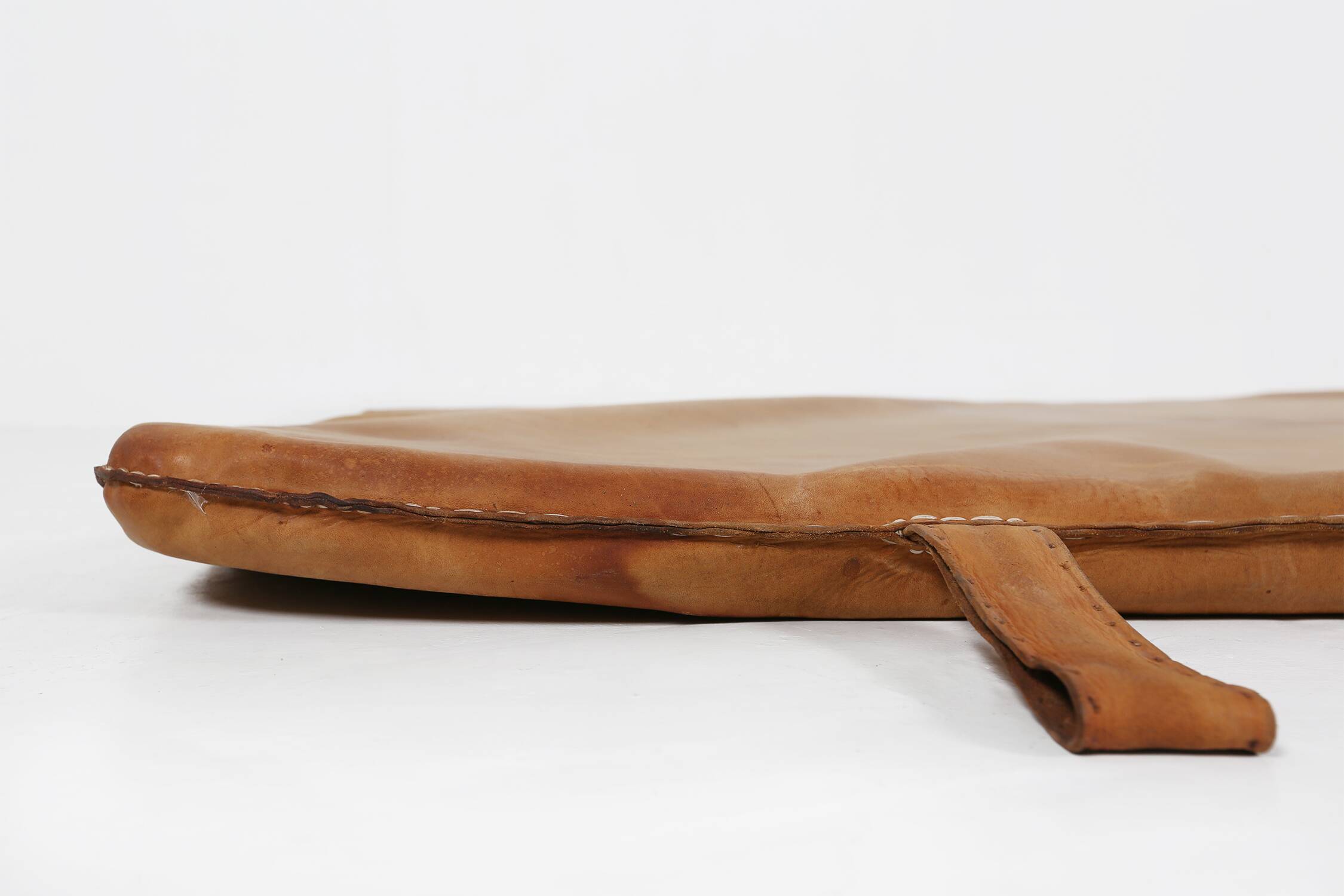 Vintage leather gym mat with nice patina, Belgium, 1930s