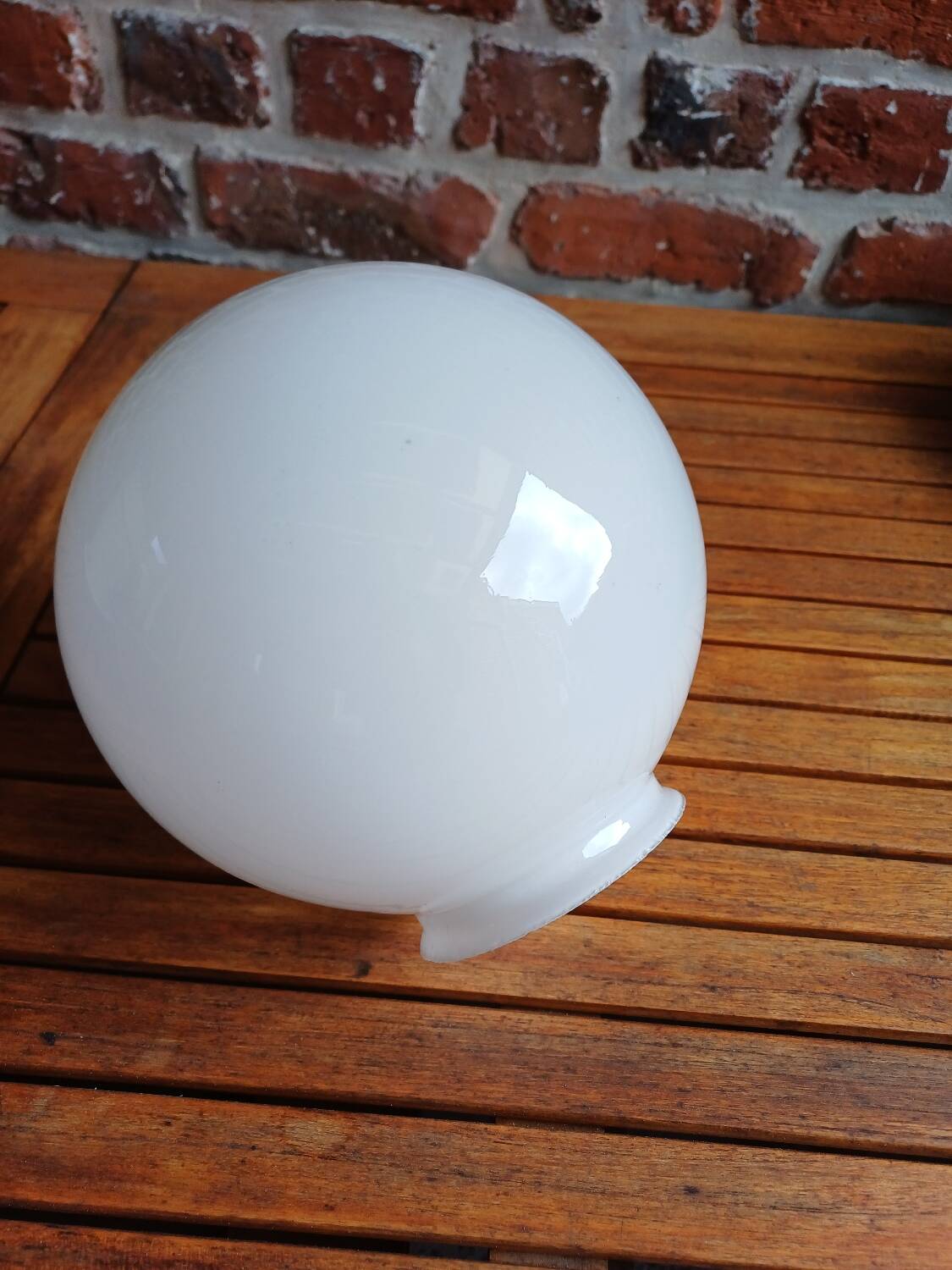 Antique lampshade with an opaline glass globe