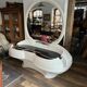 Space Age vanity table with large oval mirror