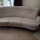 Vintage white curved tufted 3-seater sofa