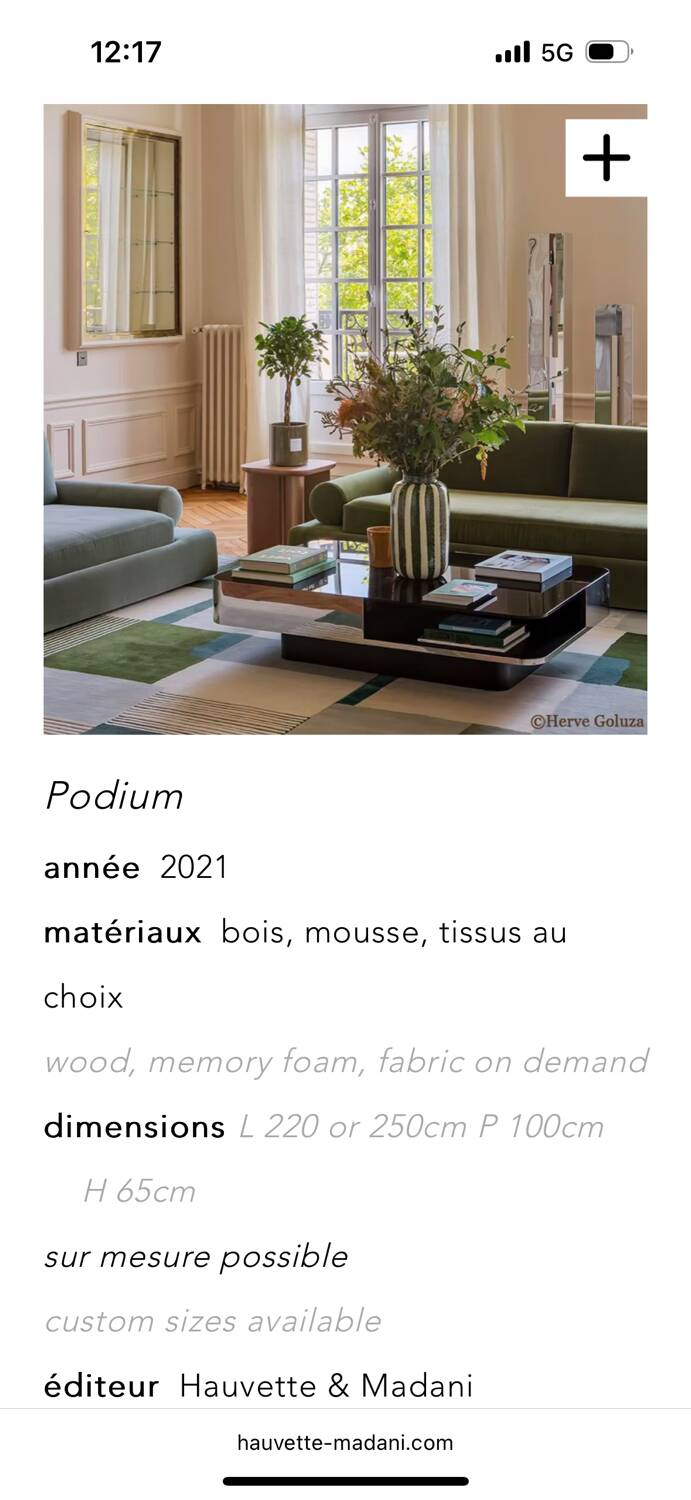 Le Podium Hauvette Madani Olive Sofa