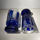 2 verres en cristal de Bohême taillé bleu cobalt, vers 1900