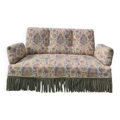 Canapé banquette aux décors florales style Louis Philippe d'époque nap