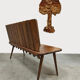 Banc en chêne brutaliste des années 1960