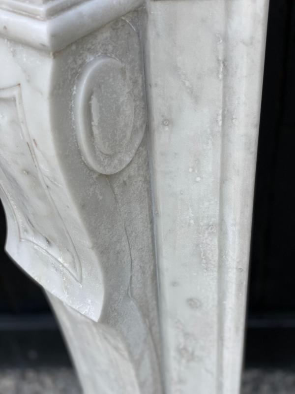 Louis XV Style Fireplace In Carrara Marble