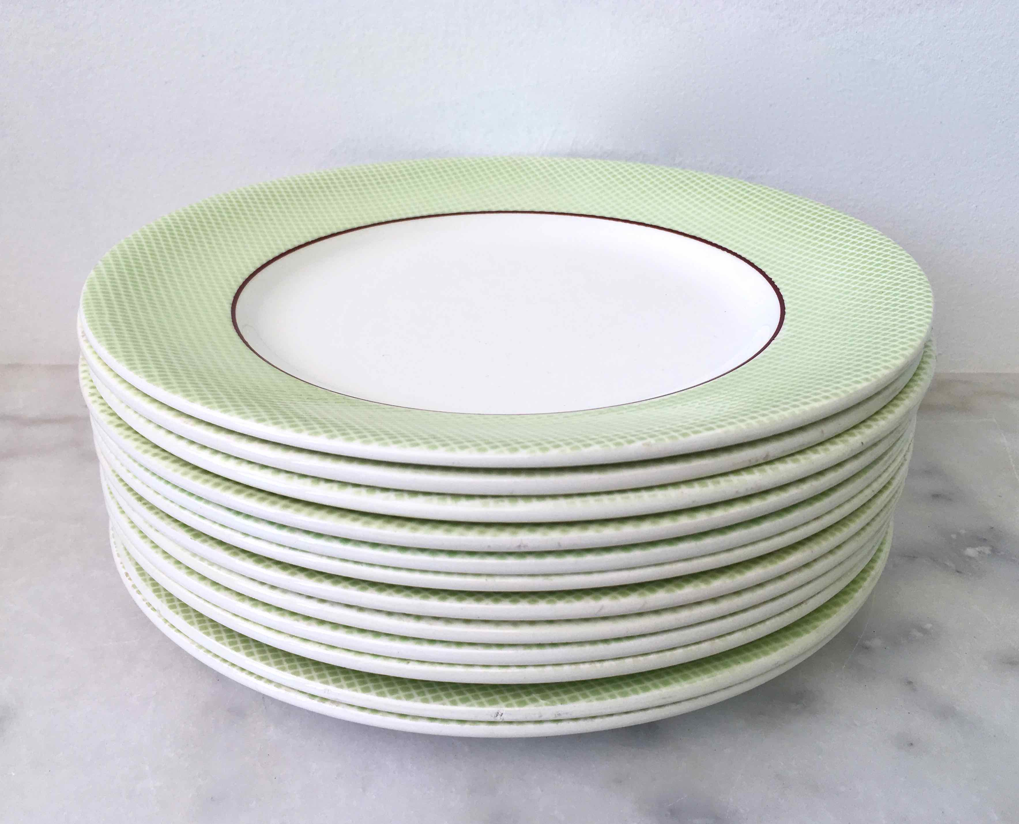 Set 12 flat plates Salins earthenware