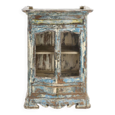 Weathered wooden wall display case