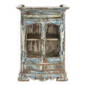 Weathered wooden wall display case