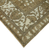 Handmade Oriental Decorative 1980s 290 cm x 365 cm Beige Wool Carpet