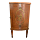 Table d'appoint loupe de bois, marqueterie, médaillon, plateau marbre