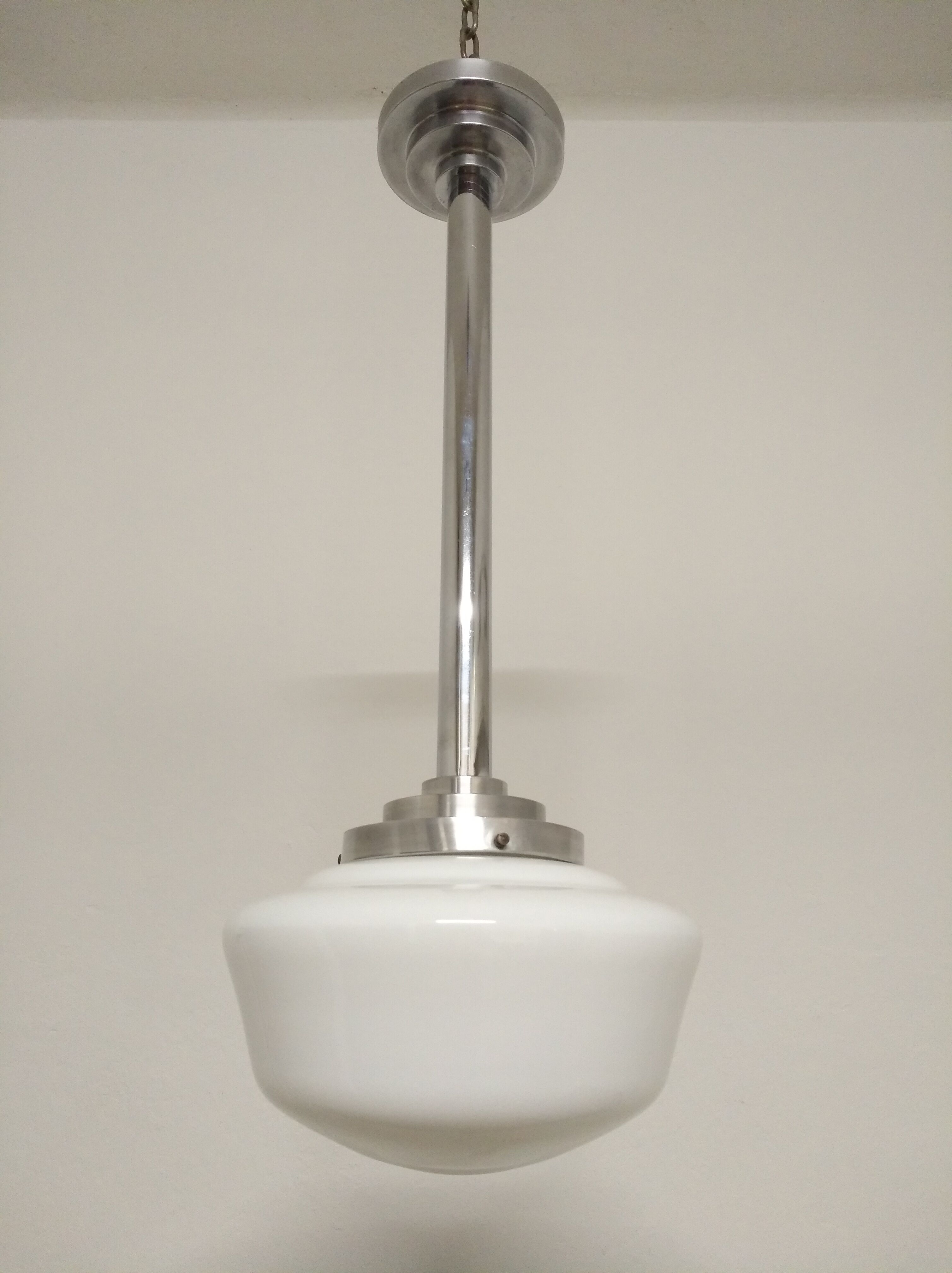 Opaline Art Deco hanging lamp