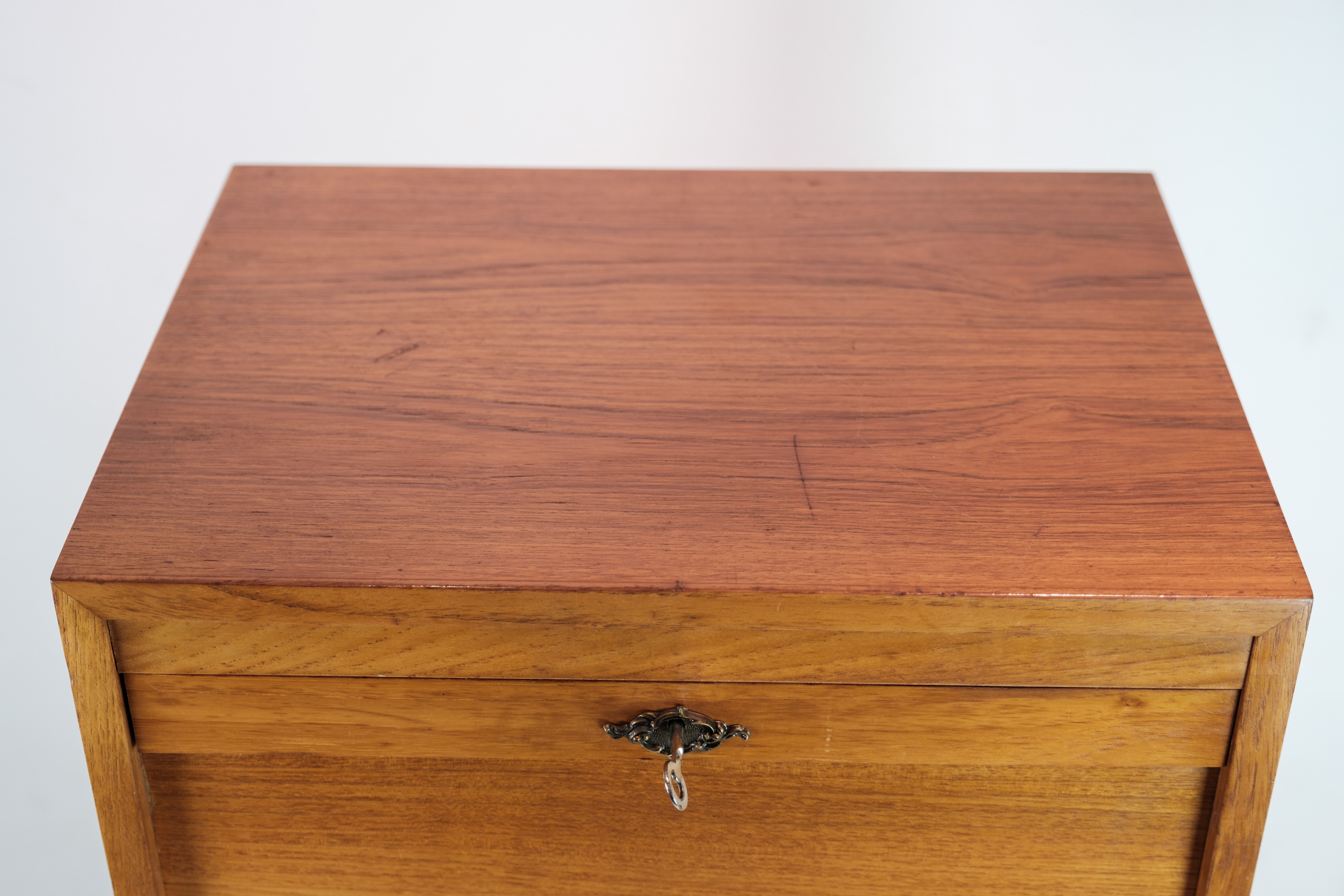 Jalousie Cabinet with Pull-Out Drawers in Teak Wood from the 1960s