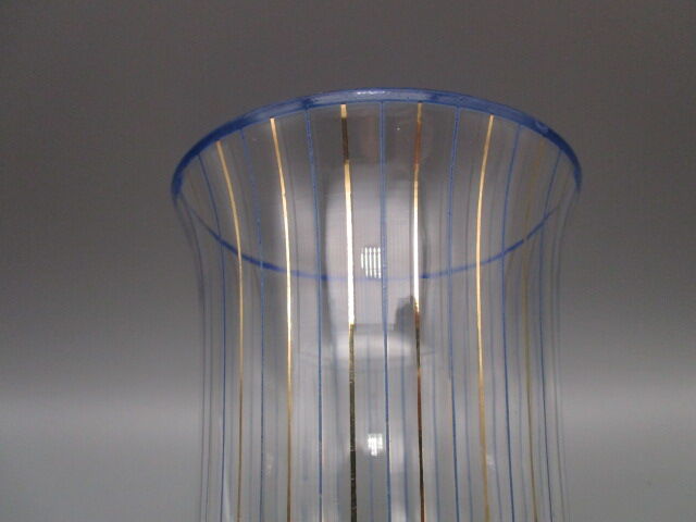 Vintage vase in crystal blue and gold