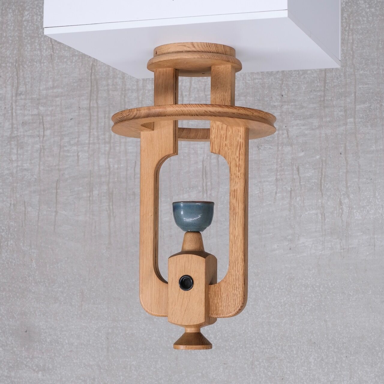 Guillerme et Chambron Oak Mid-Century Pendant Light